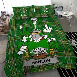 Irish Hanlon or O'Hanlon Coat of Arms Family Crest Ireland Bedding Set Irish National Tartan Irish County Bedding Set Duvet Covers