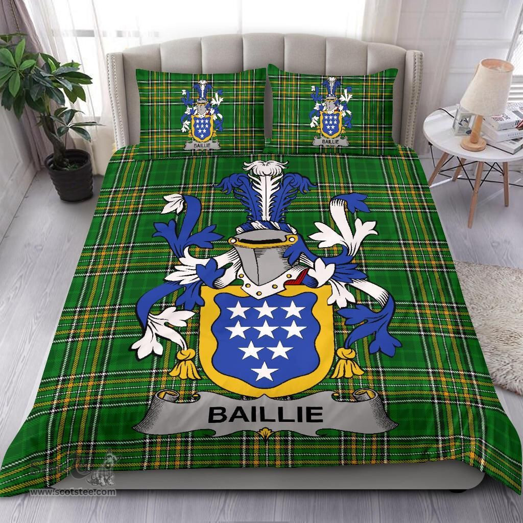 Irish Baillie Coat of Arms Family Crest Ireland Bedding Set Irish National Tartan Irish County Bedding Set Duvet Covers
