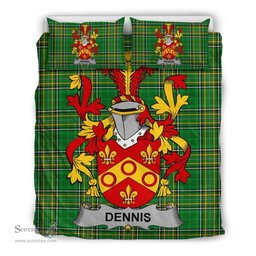 Irish Dennis Coat of Arms Family Crest Ireland Bedding Set Irish National Tartan Irish County Bedding Set Duvet Covers