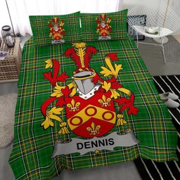 Irish Dennis Coat of Arms Family Crest Ireland Bedding Set Irish National Tartan Irish County Bedding Set Duvet Covers