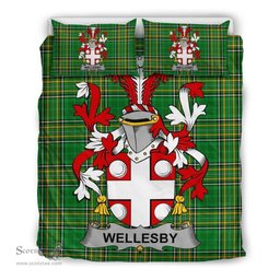 Irish Wellesby Coat of Arms Family Crest Ireland Bedding Set Irish National Tartan Irish County Bedding Set Duvet Covers