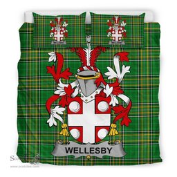 Irish Wellesby Coat of Arms Family Crest Ireland Bedding Set Irish National Tartan Irish County Bedding Set Duvet Covers