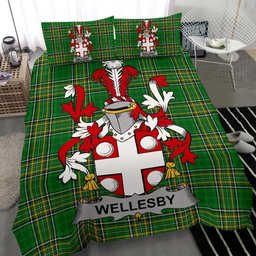 Irish Wellesby Coat of Arms Family Crest Ireland Bedding Set Irish National Tartan Irish County Bedding Set Duvet Covers