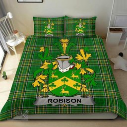 Irish Robison or Robinson Coat of Arms Family Crest Ireland Bedding Set Irish National Tartan Irish County Bedding Set Duvet Covers