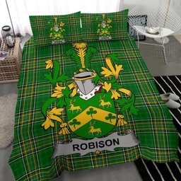 Irish Robison or Robinson Coat of Arms Family Crest Ireland Bedding Set Irish National Tartan Irish County Bedding Set Duvet Covers