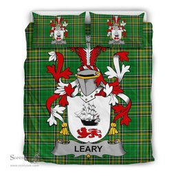 Irish Leary or O'Leary Coat of Arms Family Crest Ireland Bedding Set Irish National Tartan Irish County Bedding Set Duvet Covers