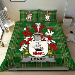 Irish Leary or O'Leary Coat of Arms Family Crest Ireland Bedding Set Irish National Tartan Irish County Bedding Set Duvet Covers