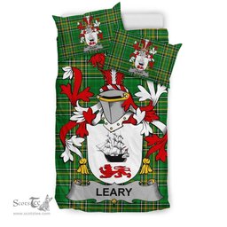 Irish Leary or O'Leary Coat of Arms Family Crest Ireland Bedding Set Irish National Tartan Irish County Bedding Set Duvet Covers
