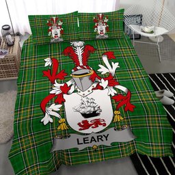 Irish Leary or O'Leary Coat of Arms Family Crest Ireland Bedding Set Irish National Tartan Irish County Bedding Set Duvet Covers