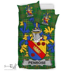 Irish Penrose Coat of Arms Family Crest Ireland Bedding Set Irish National Tartan Irish County Bedding Set Duvet Covers