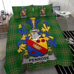Irish Penrose Coat of Arms Family Crest Ireland Bedding Set Irish National Tartan Irish County Bedding Set Duvet Covers