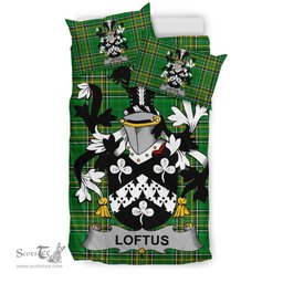 Irish Loftus Coat of Arms Family Crest Ireland Bedding Set Irish National Tartan Irish County Bedding Set Duvet Covers