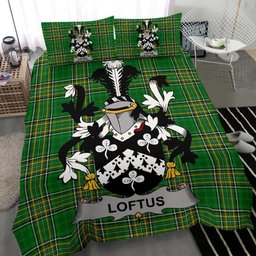 Irish Loftus Coat of Arms Family Crest Ireland Bedding Set Irish National Tartan Irish County Bedding Set Duvet Covers