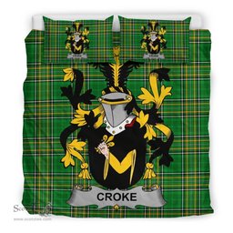 Irish Croke Coat of Arms Family Crest Ireland Bedding Set Irish National Tartan Irish County Bedding Set Duvet Covers
