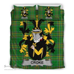 Irish Croke Coat of Arms Family Crest Ireland Bedding Set Irish National Tartan Irish County Bedding Set Duvet Covers