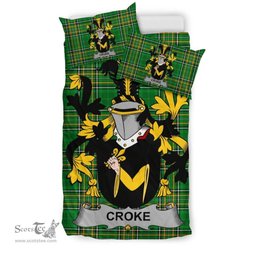 Irish Croke Coat of Arms Family Crest Ireland Bedding Set Irish National Tartan Irish County Bedding Set Duvet Covers