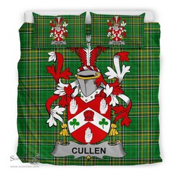 Irish Cullen or O'Cullen Coat of Arms Family Crest Ireland Bedding Set Irish National Tartan Irish County Bedding Set Duvet Covers