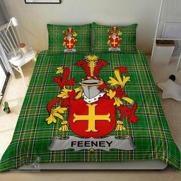 Irish Feeney or O'Feney Coat of Arms Family Crest Ireland Bedding Set Irish National Tartan Irish County Bedding Set Duvet Covers