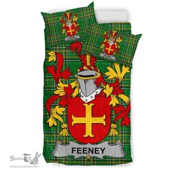 Irish Feeney or O'Feney Coat of Arms Family Crest Ireland Bedding Set Irish National Tartan Irish County Bedding Set Duvet Covers