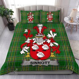Irish Sinnott or Synnott Coat of Arms Family Crest Ireland Bedding Set Irish National Tartan Irish County Bedding Set Duvet Covers
