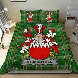 Irish St.Michell Coat of Arms Family Crest Ireland Bedding Set Irish National Tartan Irish County Bedding Set Duvet Covers