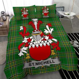 Irish St.Michell Coat of Arms Family Crest Ireland Bedding Set Irish National Tartan Irish County Bedding Set Duvet Covers