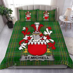 Irish St.Michell Coat of Arms Family Crest Ireland Bedding Set Irish National Tartan Irish County Bedding Set Duvet Covers