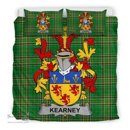 Irish Kearney or O'Kearney Coat of Arms Family Crest Ireland Bedding Set Irish National Tartan Irish County Bedding Set Duvet Covers