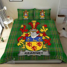 Irish Kearney or O'Kearney Coat of Arms Family Crest Ireland Bedding Set Irish National Tartan Irish County Bedding Set Duvet Covers