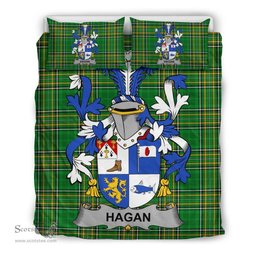 Irish Hagan or O'Hagan Coat of Arms Family Crest Ireland Bedding Set Irish National Tartan Irish County Bedding Set Duvet Covers