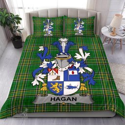 Irish Hagan or O'Hagan Coat of Arms Family Crest Ireland Bedding Set Irish National Tartan Irish County Bedding Set Duvet Covers