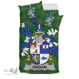 Irish Hagan or O'Hagan Coat of Arms Family Crest Ireland Bedding Set Irish National Tartan Irish County Bedding Set Duvet Covers