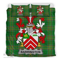 Irish Barrington Coat of Arms Family Crest Ireland Bedding Set Irish National Tartan Irish County Bedding Set Duvet Covers