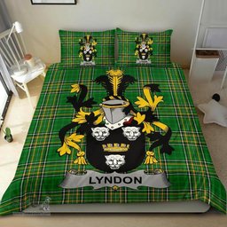 Irish Lyndon or Gindon Coat of Arms Family Crest Ireland Bedding Set Irish National Tartan Irish County Bedding Set Duvet Covers