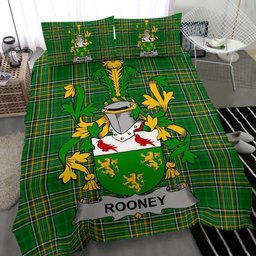 Irish Rooney or O'Rooney Coat of Arms Family Crest Ireland Bedding Set Irish National Tartan Irish County Bedding Set Duvet Covers