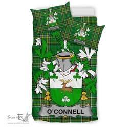 Irish Connell or O'Connell Coat of Arms Family Crest Ireland Bedding Set Irish National Tartan Irish County Bedding Set Duvet Covers