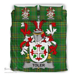 Irish Toler or Toller Coat of Arms Family Crest Ireland Bedding Set Irish National Tartan Irish County Bedding Set Duvet Covers