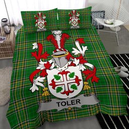 Irish Toler or Toller Coat of Arms Family Crest Ireland Bedding Set Irish National Tartan Irish County Bedding Set Duvet Covers