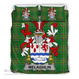 Irish Melaghlin or O'Melaghlin Coat of Arms Family Crest Ireland Bedding Set Irish National Tartan Irish County Bedding Set Duvet Covers
