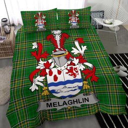 Irish Melaghlin or O'Melaghlin Coat of Arms Family Crest Ireland Bedding Set Irish National Tartan Irish County Bedding Set Duvet Covers
