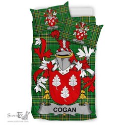Irish Cogan or O'Cogan Coat of Arms Family Crest Ireland Bedding Set Irish National Tartan Irish County Bedding Set Duvet Covers