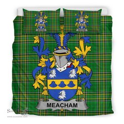 Irish Meacham Coat of Arms Family Crest Ireland Bedding Set Irish National Tartan Irish County Bedding Set Duvet Covers