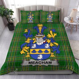 Irish Meacham Coat of Arms Family Crest Ireland Bedding Set Irish National Tartan Irish County Bedding Set Duvet Covers