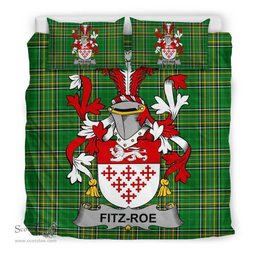 Irish Fitz-Roe Coat of Arms Family Crest Ireland Bedding Set Irish National Tartan Irish County Bedding Set Duvet Covers