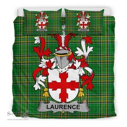 Irish Laurence Coat of Arms Family Crest Ireland Bedding Set Irish National Tartan Irish County Bedding Set Duvet Covers
