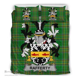 Irish Rafferty or O'Rafferty Coat of Arms Family Crest Ireland Bedding Set Irish National Tartan Irish County Bedding Set Duvet Covers