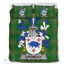 Irish Crowley or O'Crouley Coat of Arms Family Crest Ireland Bedding Set Irish National Tartan Irish County Bedding Set Duvet Covers