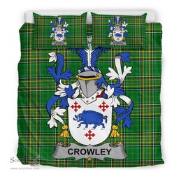 Irish Crowley or O'Crouley Coat of Arms Family Crest Ireland Bedding Set Irish National Tartan Irish County Bedding Set Duvet Covers