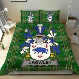 Irish Crowley or O'Crouley Coat of Arms Family Crest Ireland Bedding Set Irish National Tartan Irish County Bedding Set Duvet Covers
