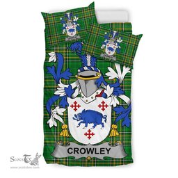 Irish Crowley or O'Crouley Coat of Arms Family Crest Ireland Bedding Set Irish National Tartan Irish County Bedding Set Duvet Covers